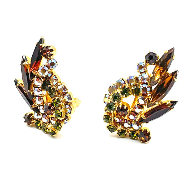 1960s Juliana rhinestone brooch and earring set