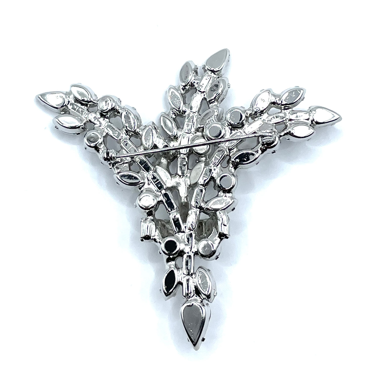 1950s crystal rhinestone brooch and earring set