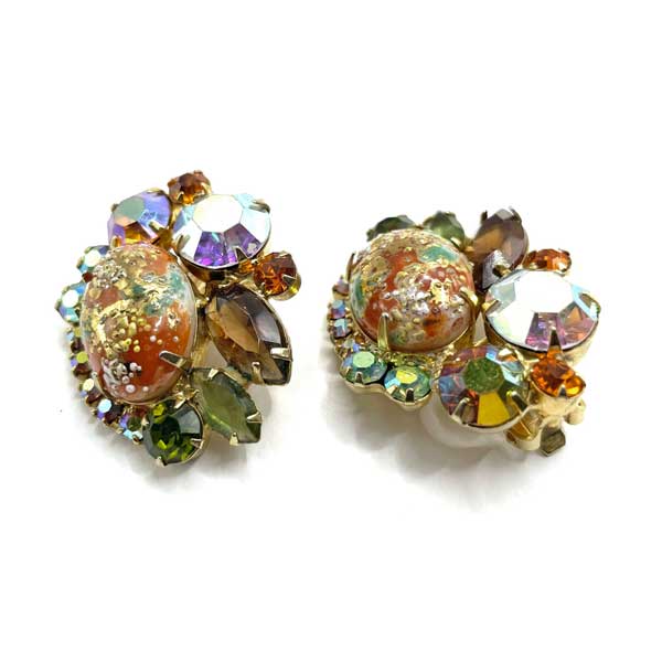 1960s Juliana rhinestone brooch and earring set