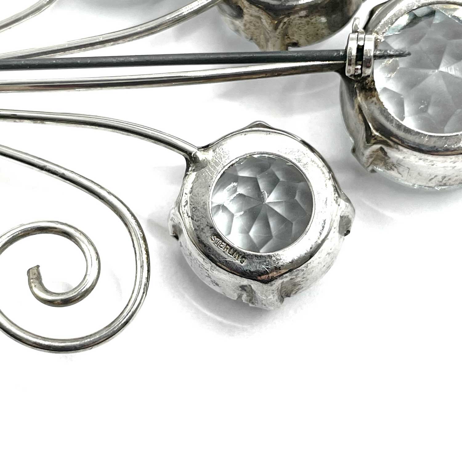 Sterling silver brooch and earring set