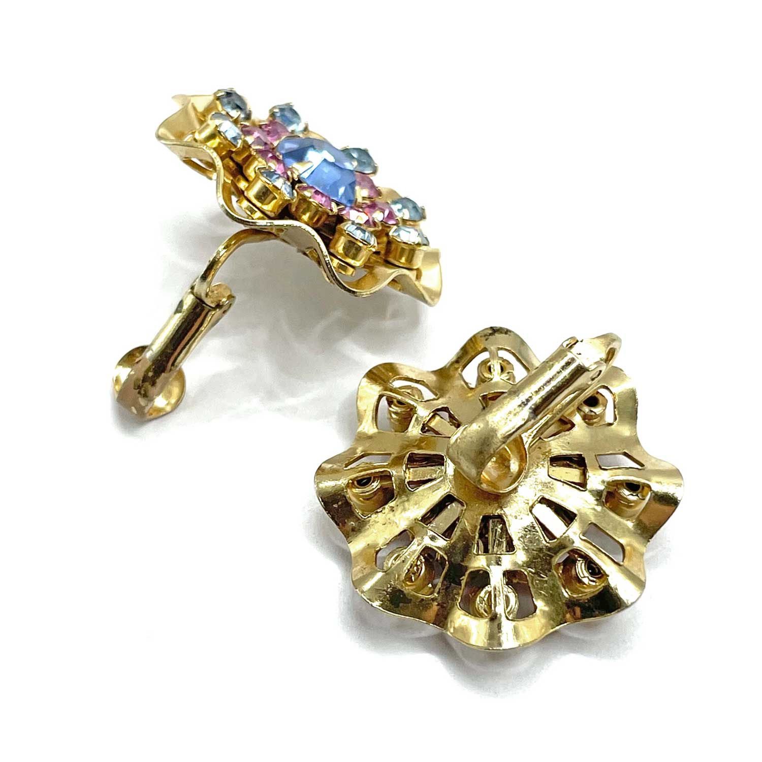 Rhinestone snowflake brooch and earring set