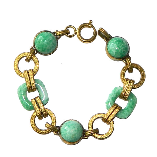 1920's faux jade bracelet