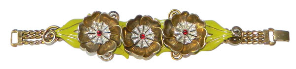 1940's enameled floral bracelet