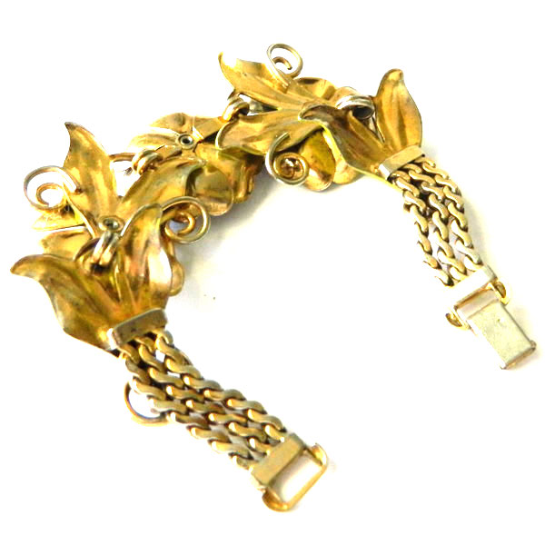 1940's enameled floral bracelet