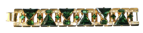Green rhinestone bracelet