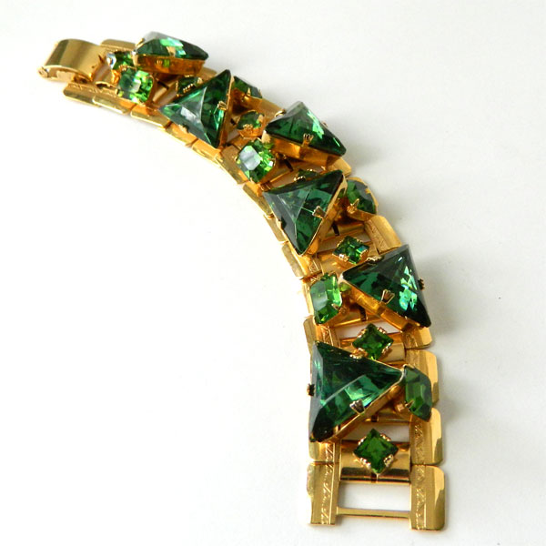 Green rhinestone bracelet