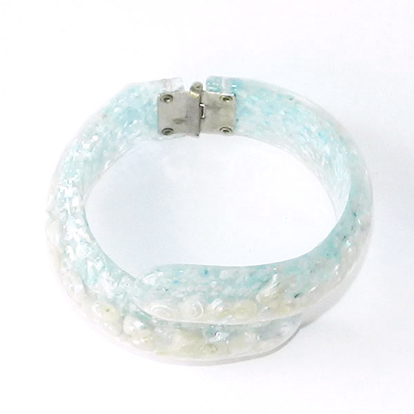 Confetti lucite clamper bracelet