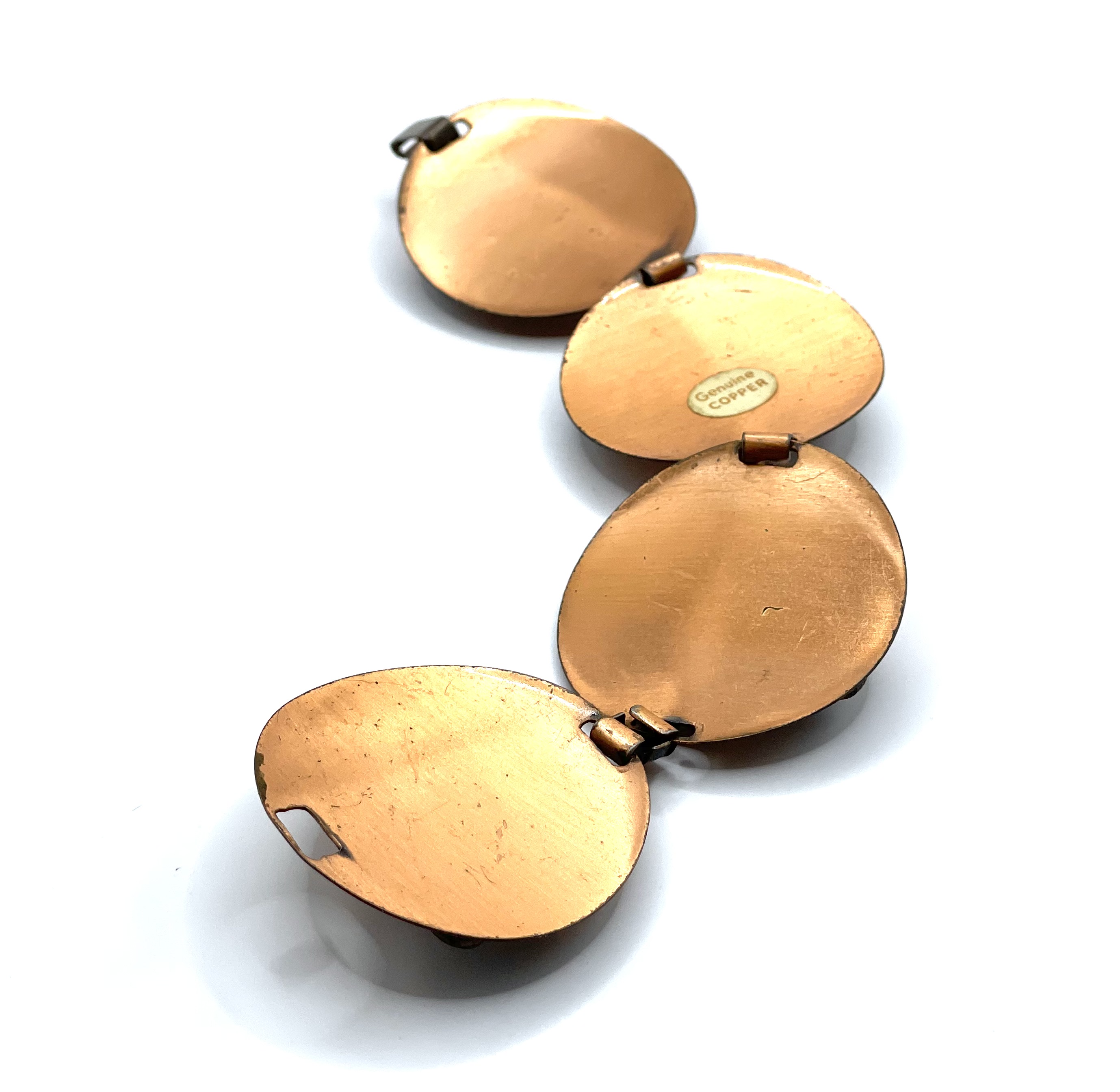 Copper ballet shoes bracelet