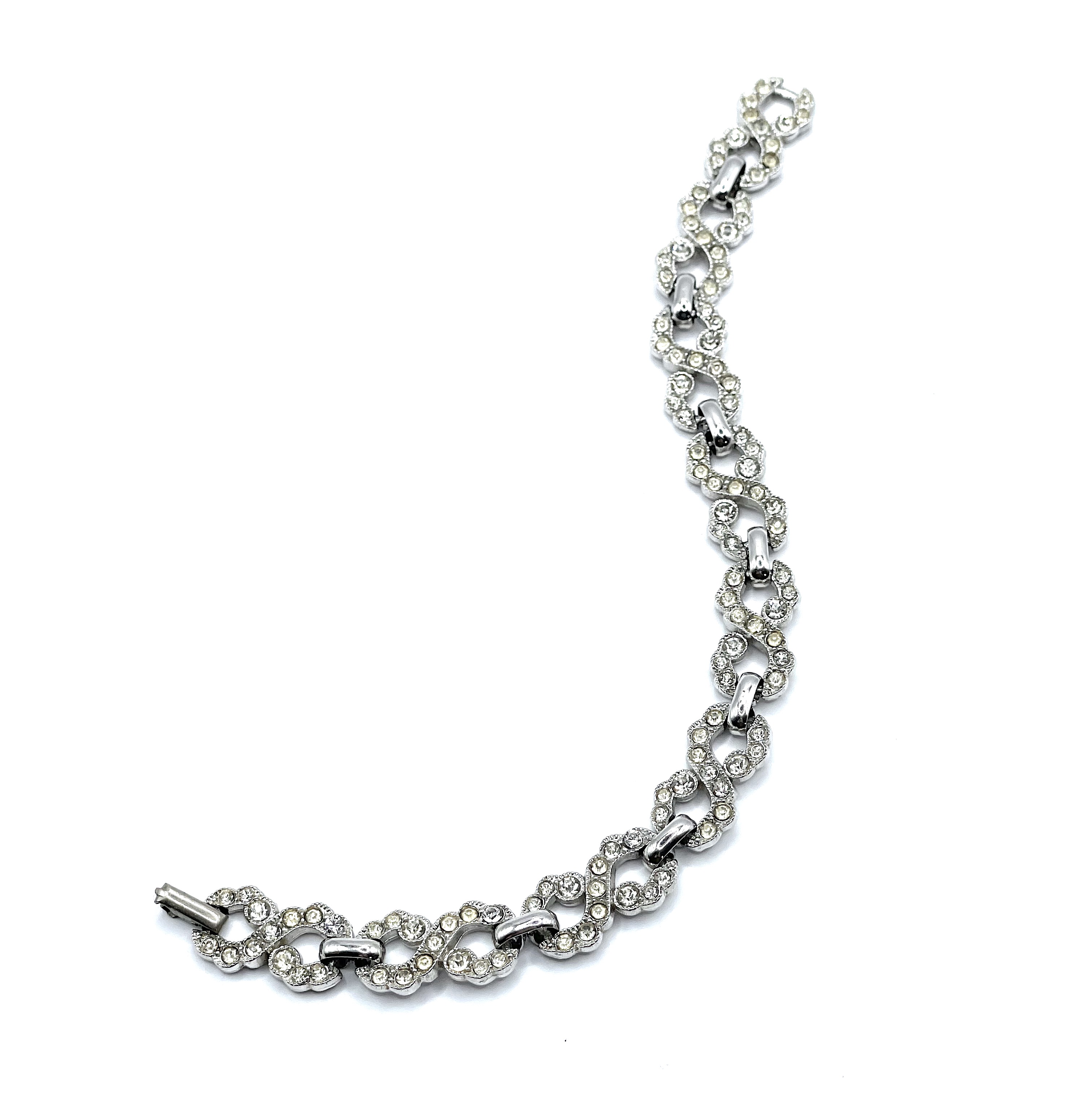 1930s rhinestone infinity bracelet