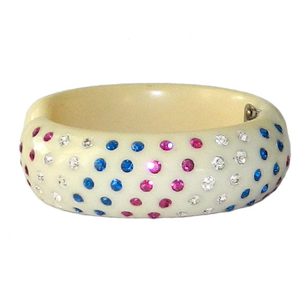 1950's rhinestone clamper bracelet