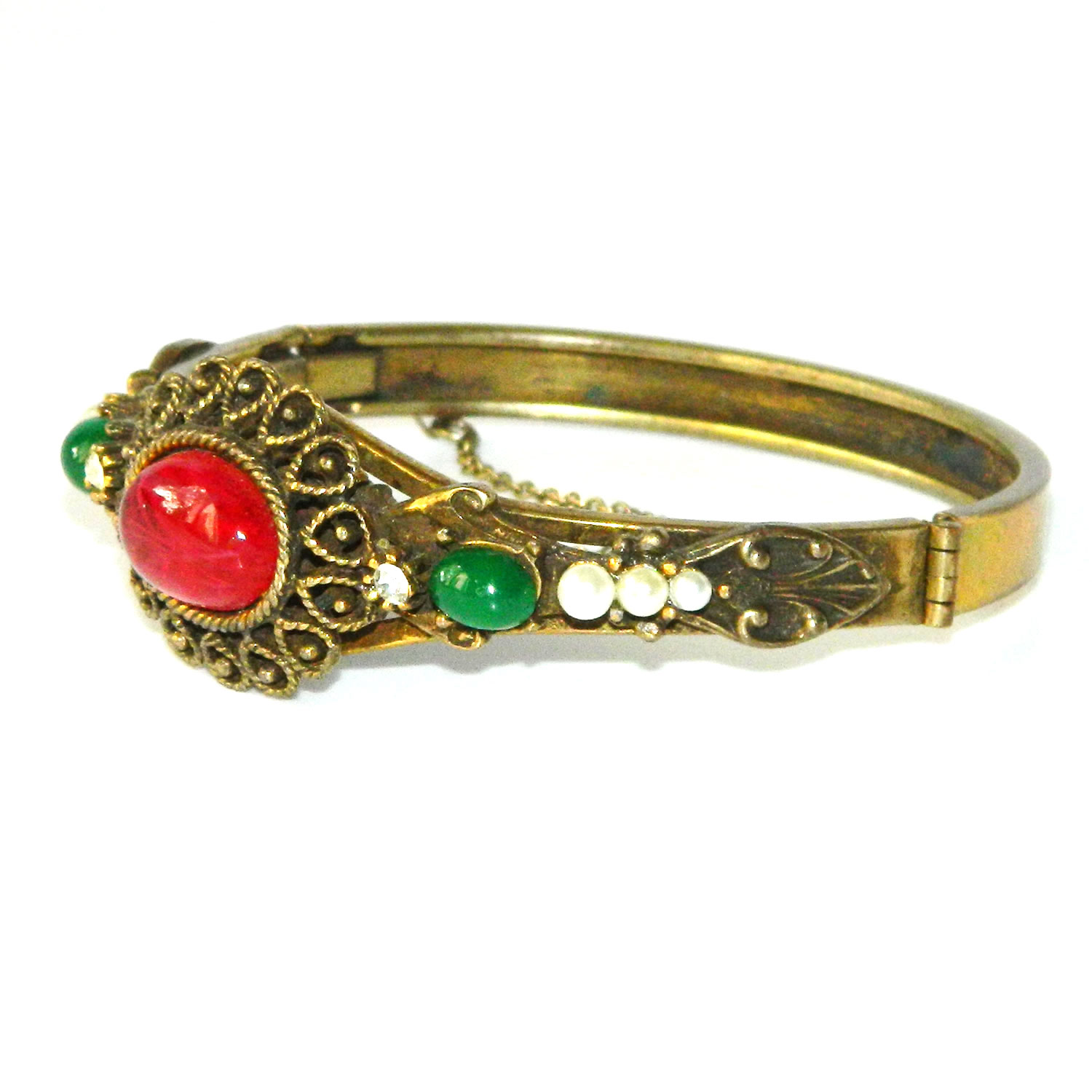 Cabochon bangle bracelet