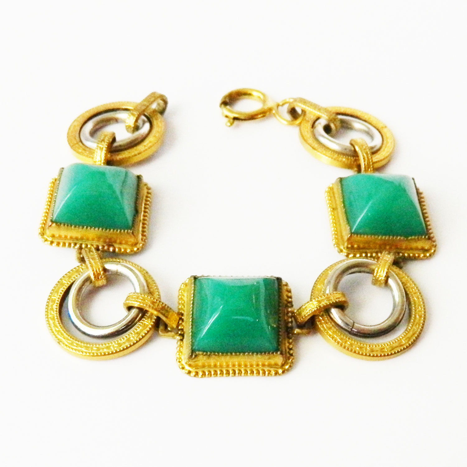 1920's faux jade bracelet