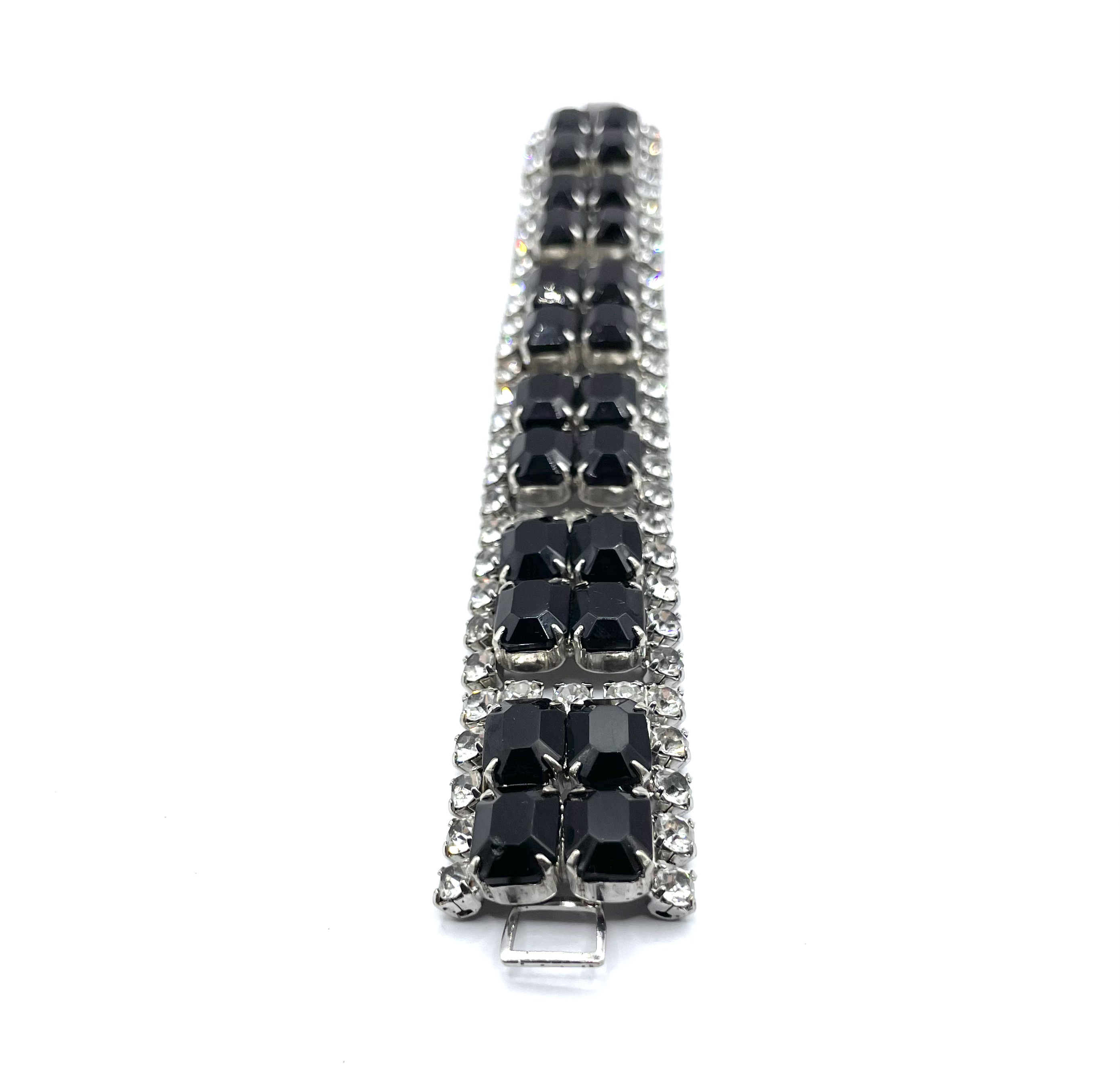 1950s art deco rhinestone bracelet