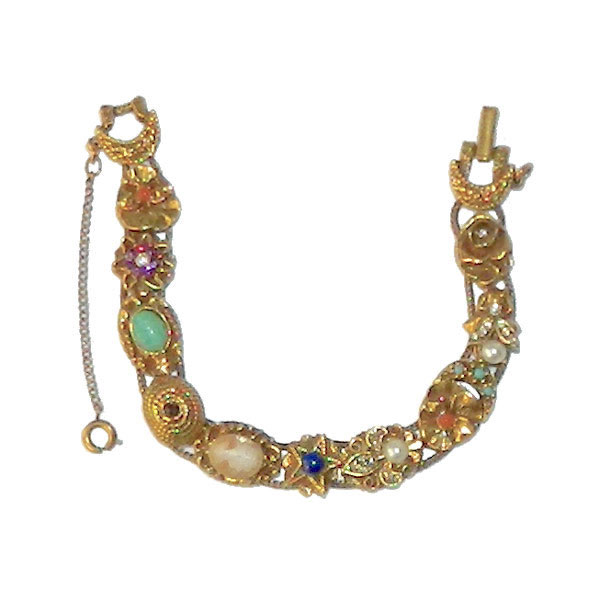 Goldette slide charm bracelet