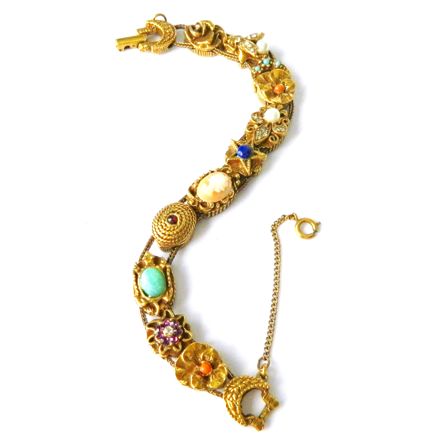 Goldette slide charm bracelet