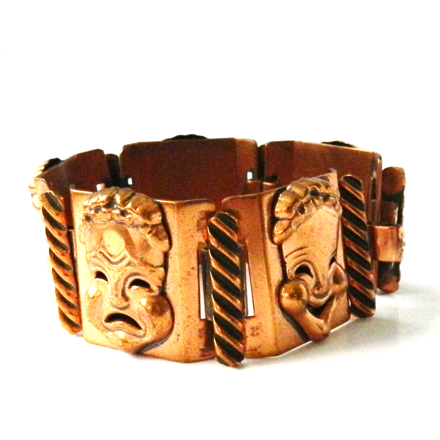 Renoir comedy tragedy copper bracelet