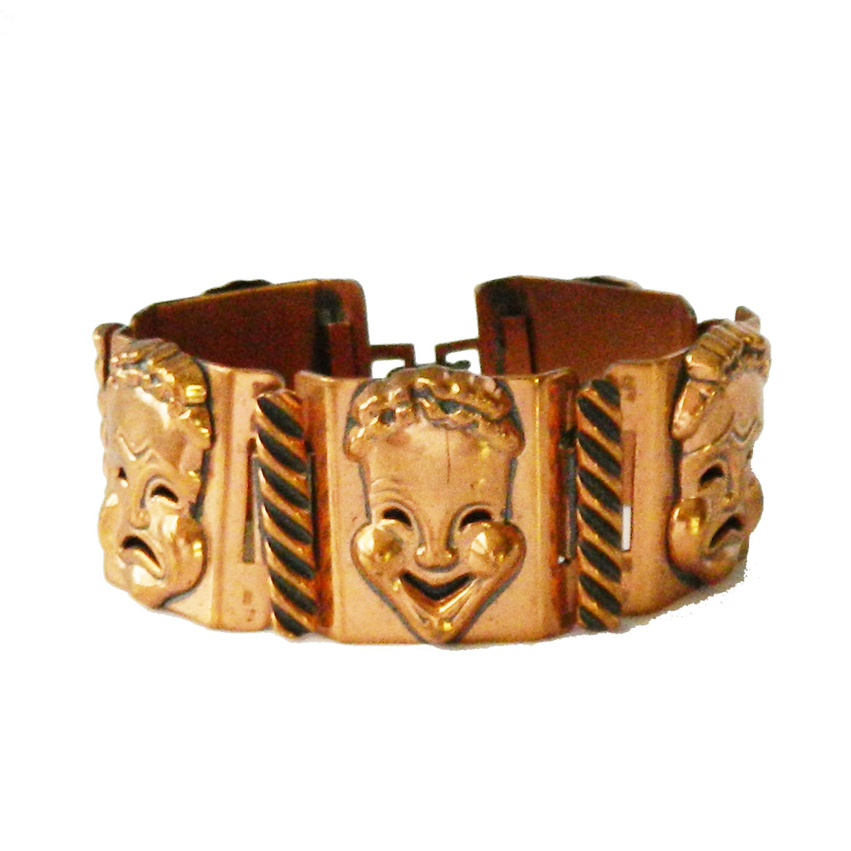 Renoir comedy tragedy copper bracelet