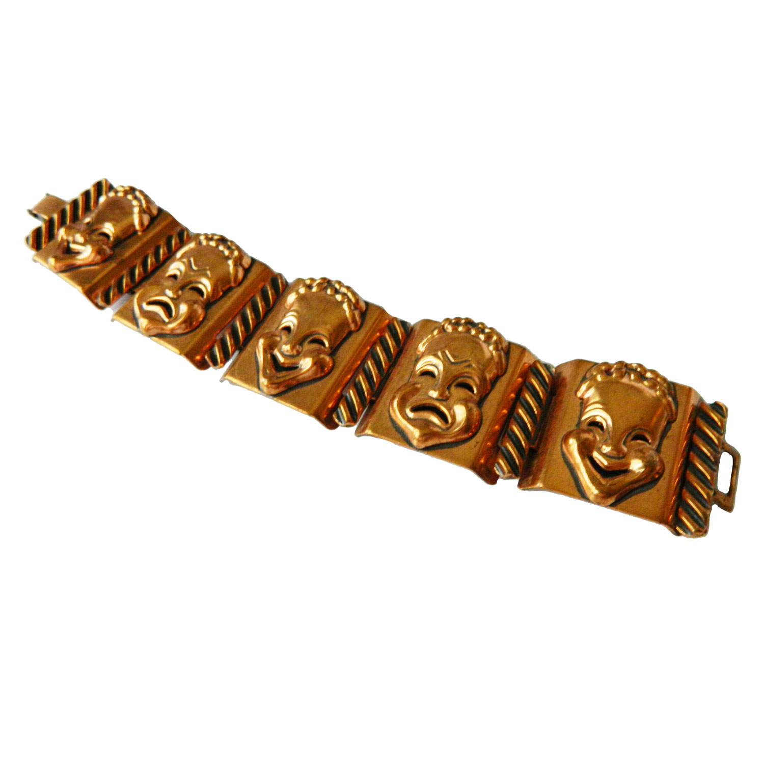 Renoir comedy tragedy copper bracelet