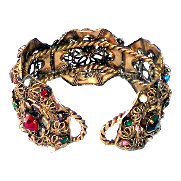 vintage rhinestone cuff bracelet