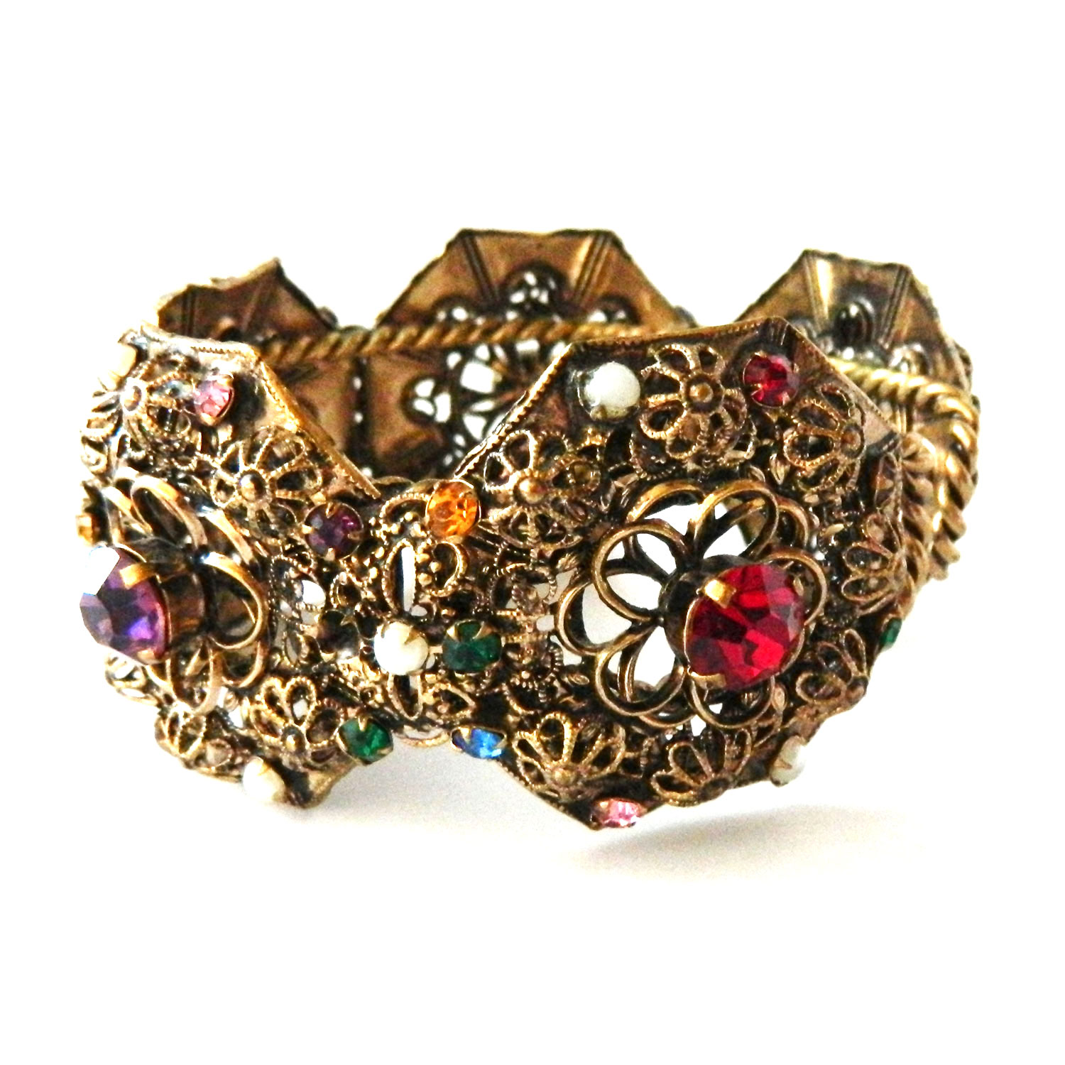 vintage rhinestone cuff bracelet
