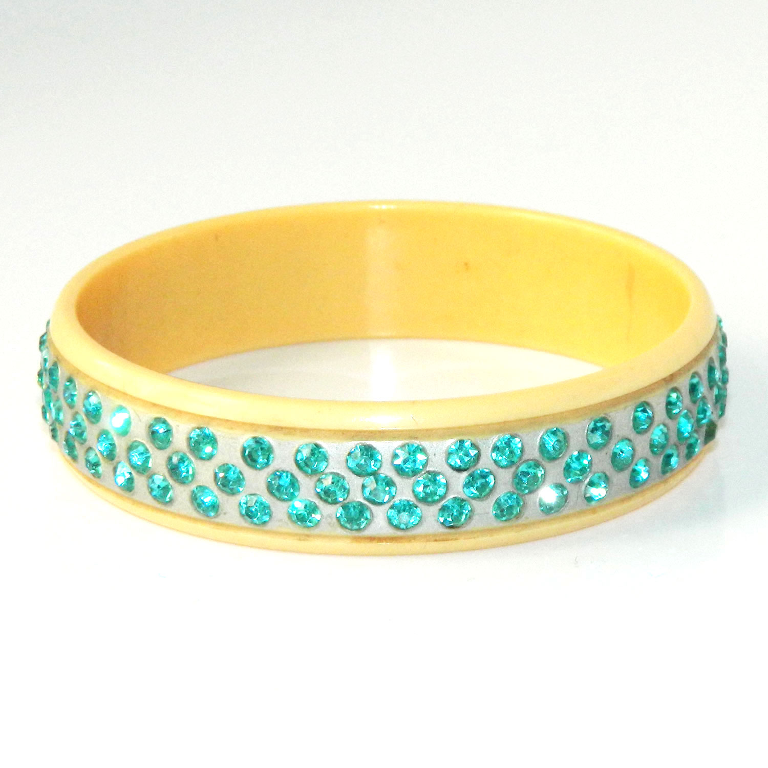 1930's rhinestone celluloid sparkle bangle