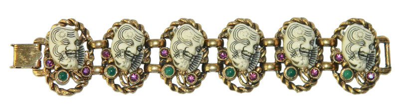 Selro 1950s Noh mask bracelet
