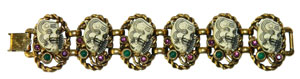 1950s Noh mask bracelet