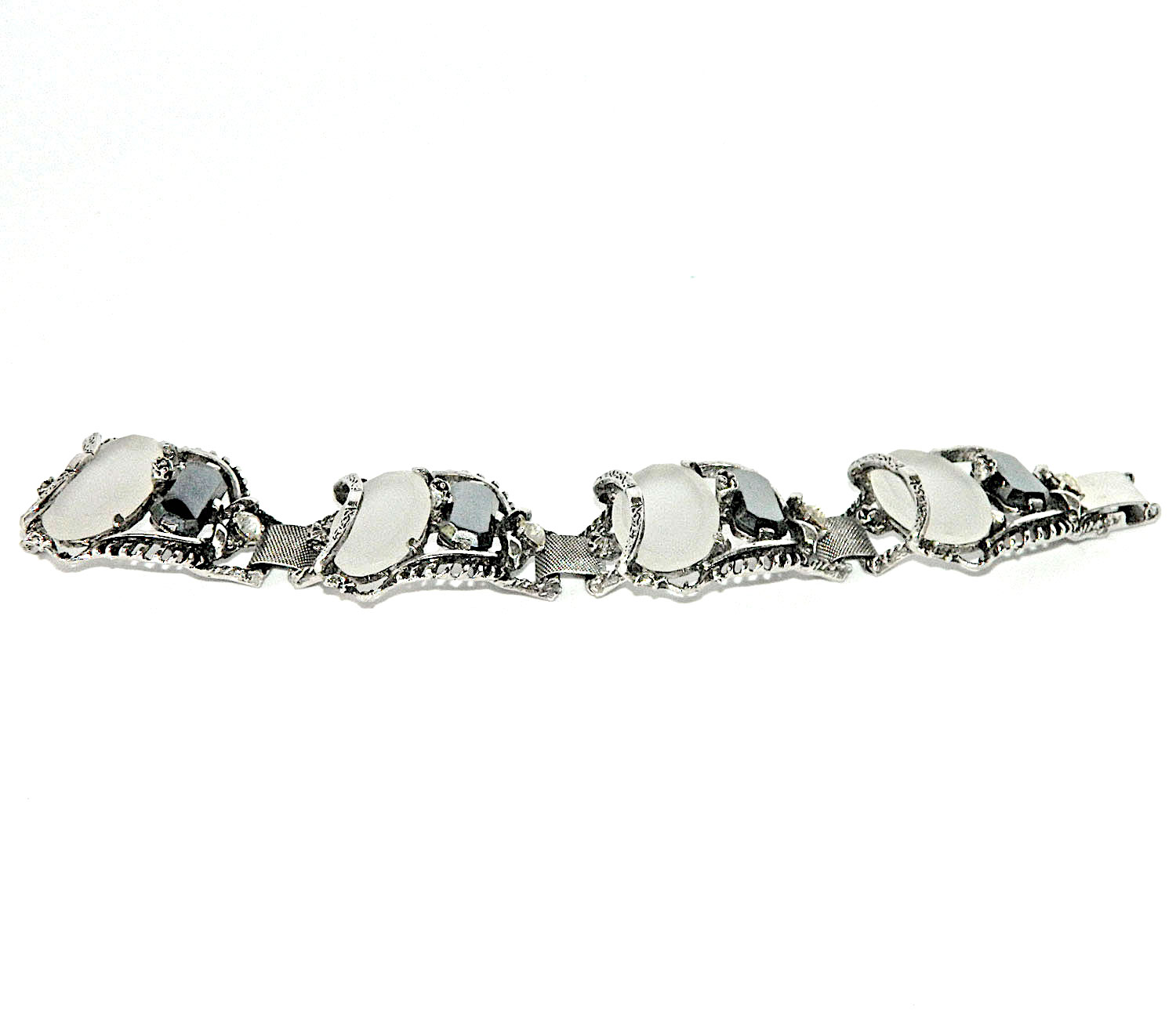 frosted glass hematite bracelet