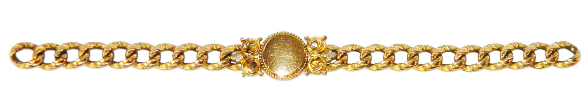 Antique gold filled heart lock and key bracelet