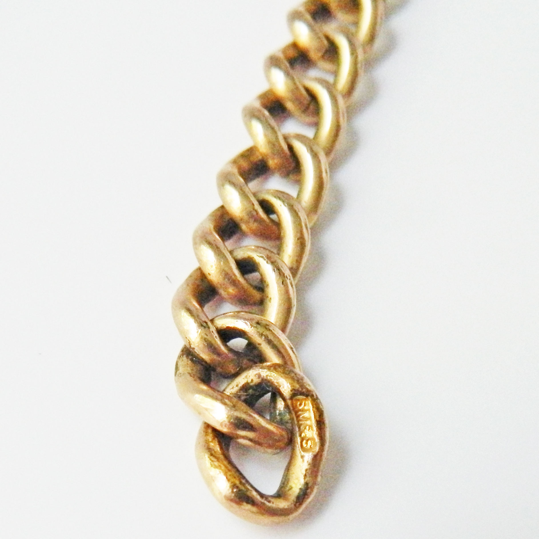 Antique gold filled heart lock and key bracelet