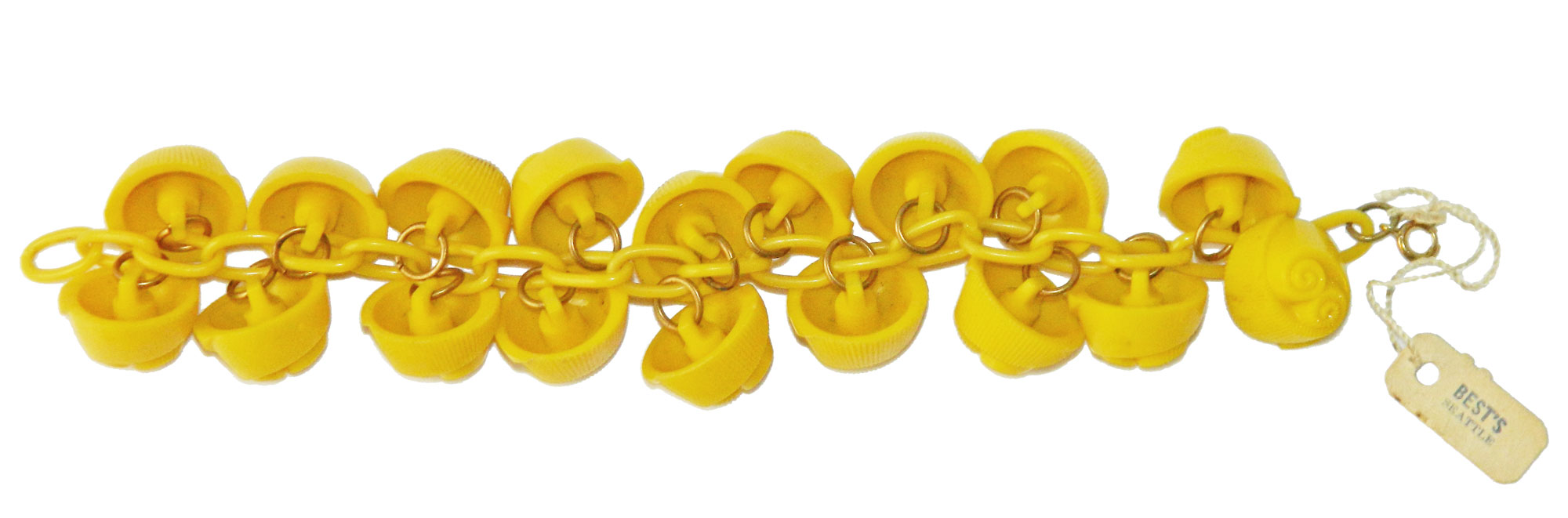 1930s celluloid charm bracelet