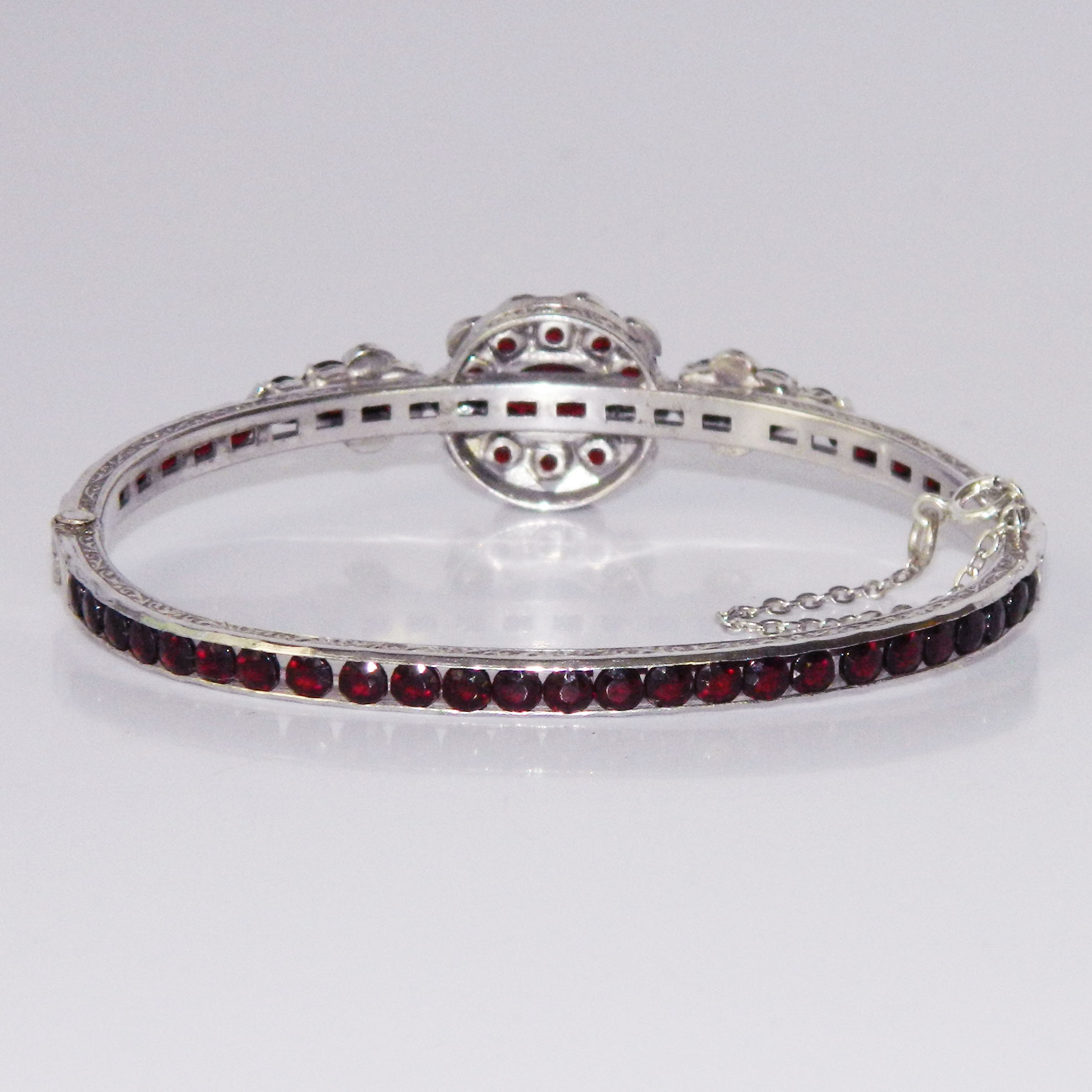 Silver garnet bracelet