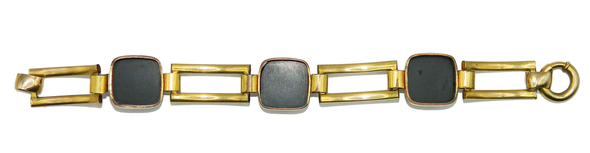 1920s gold filled black onyx bracelet