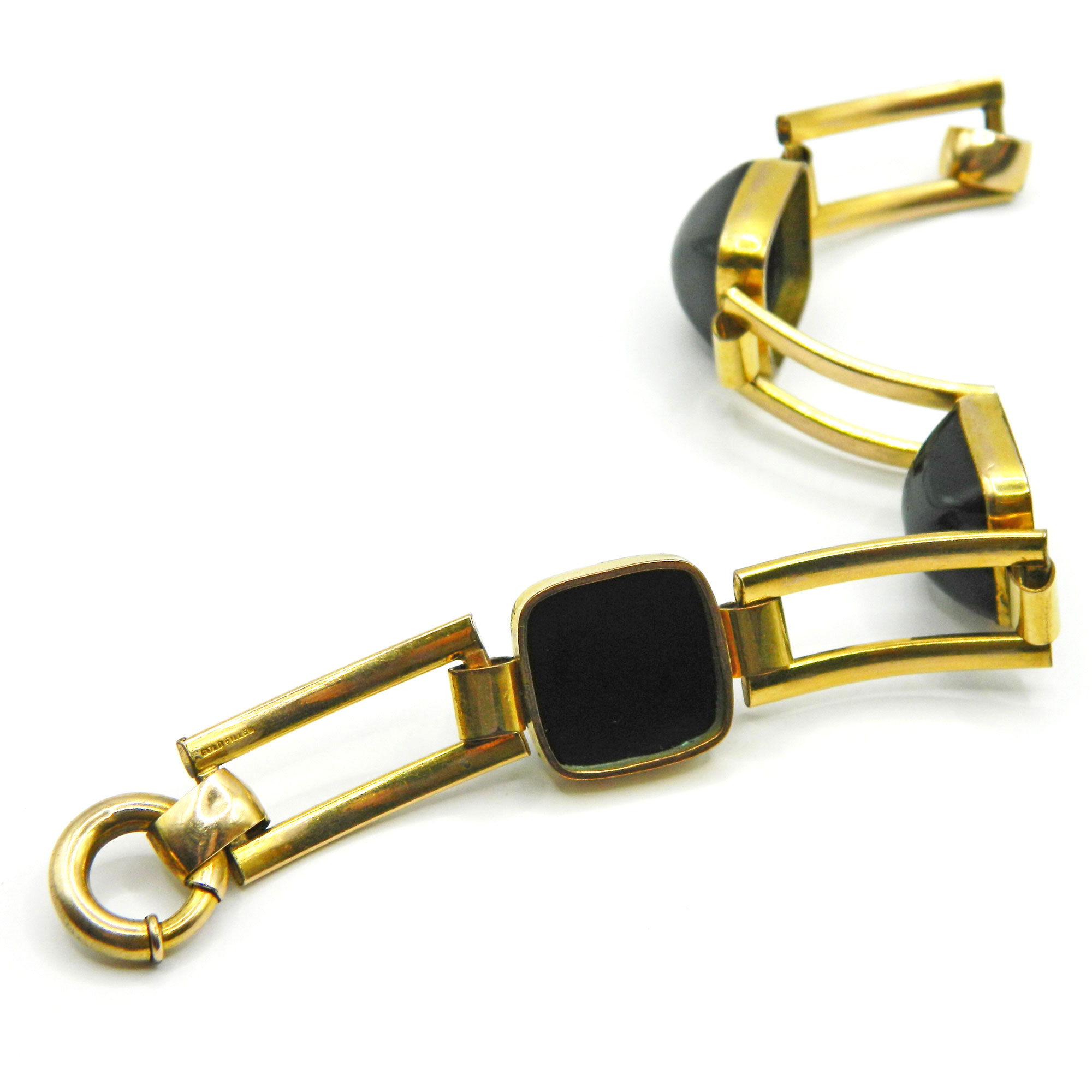 antique gold filled onyx bracelet