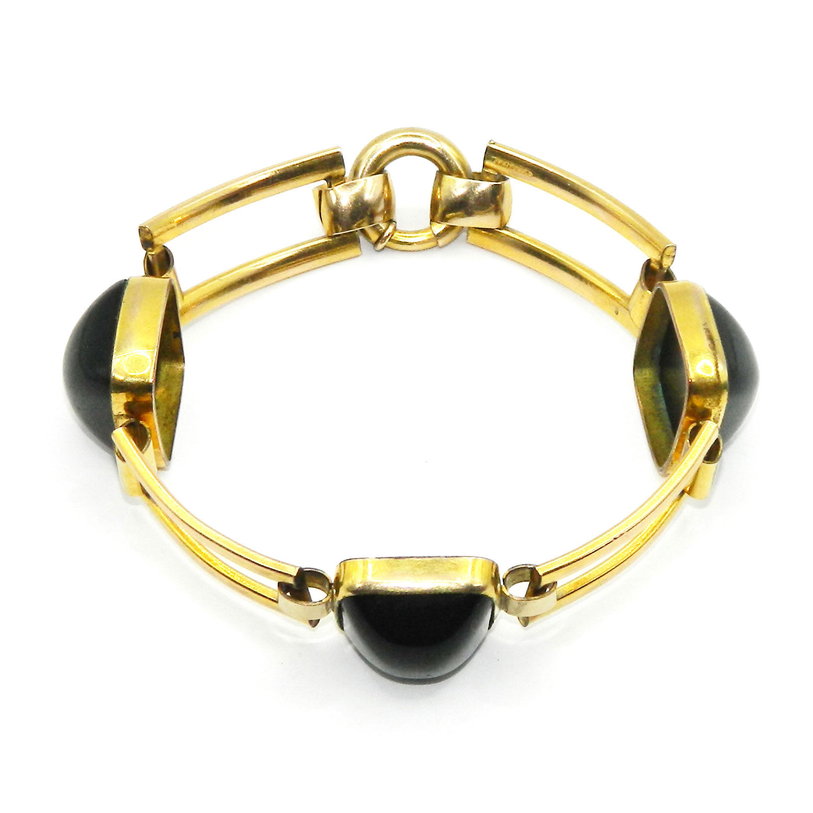 1920s gold filled black onyx bracelet
