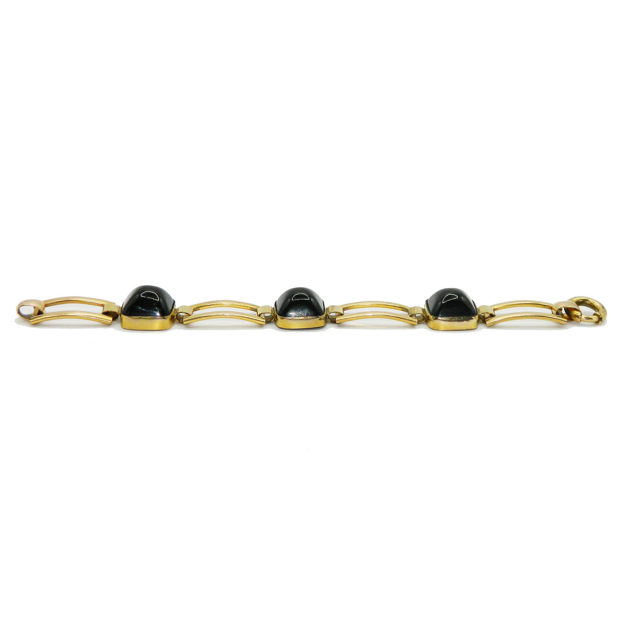 1920s gold filled black onyx bracelet