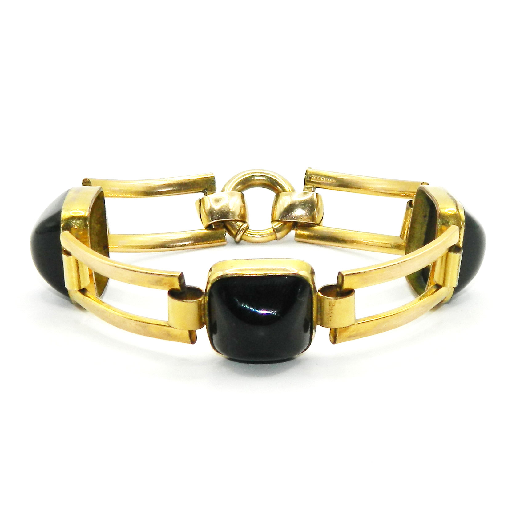 antique gold filled onyx bracelet