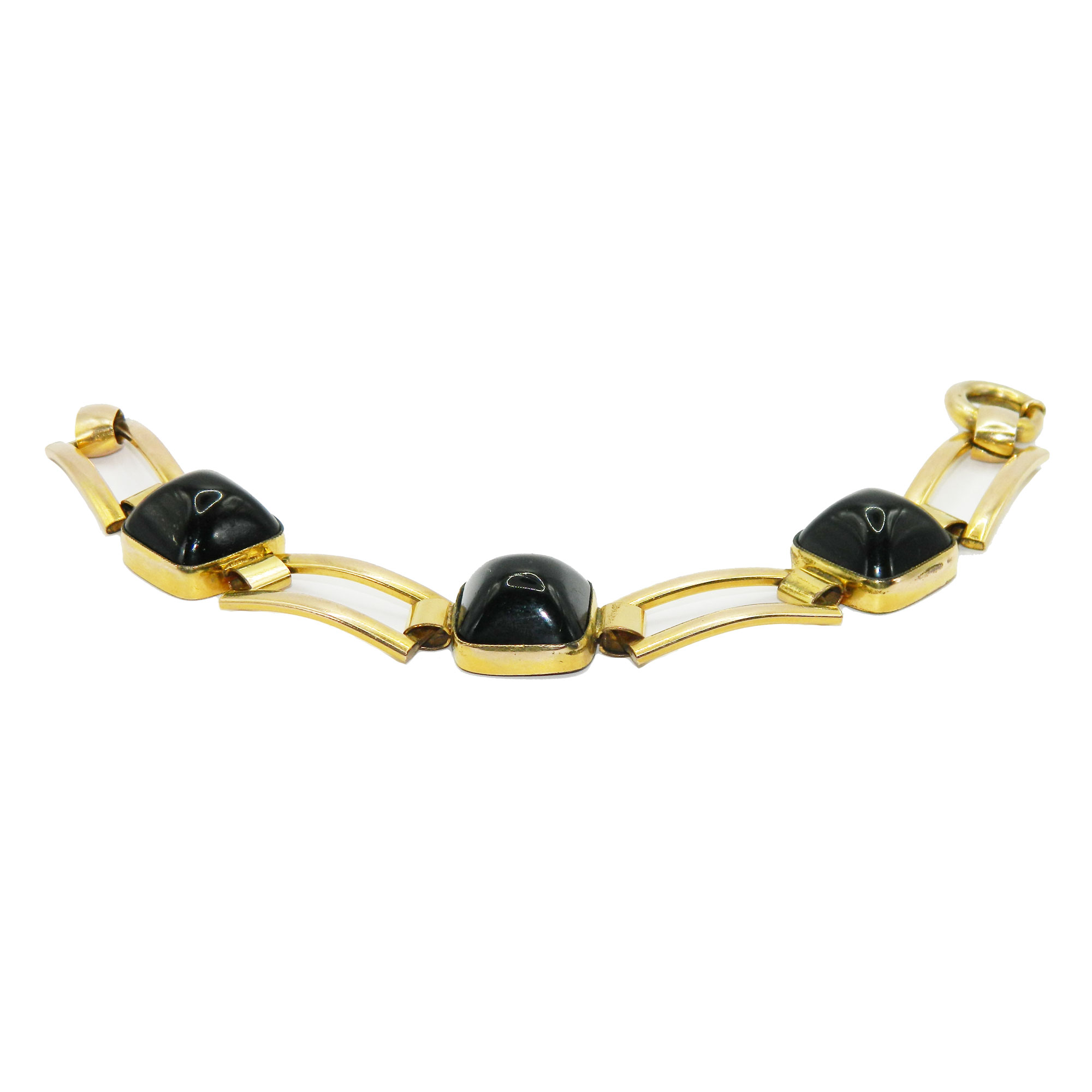 antique gold filled onyx bracelet