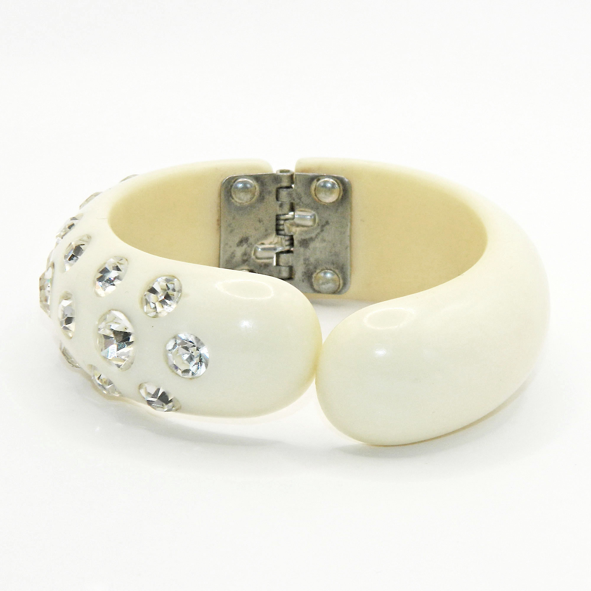 1950s rhinestone clamper bracelet