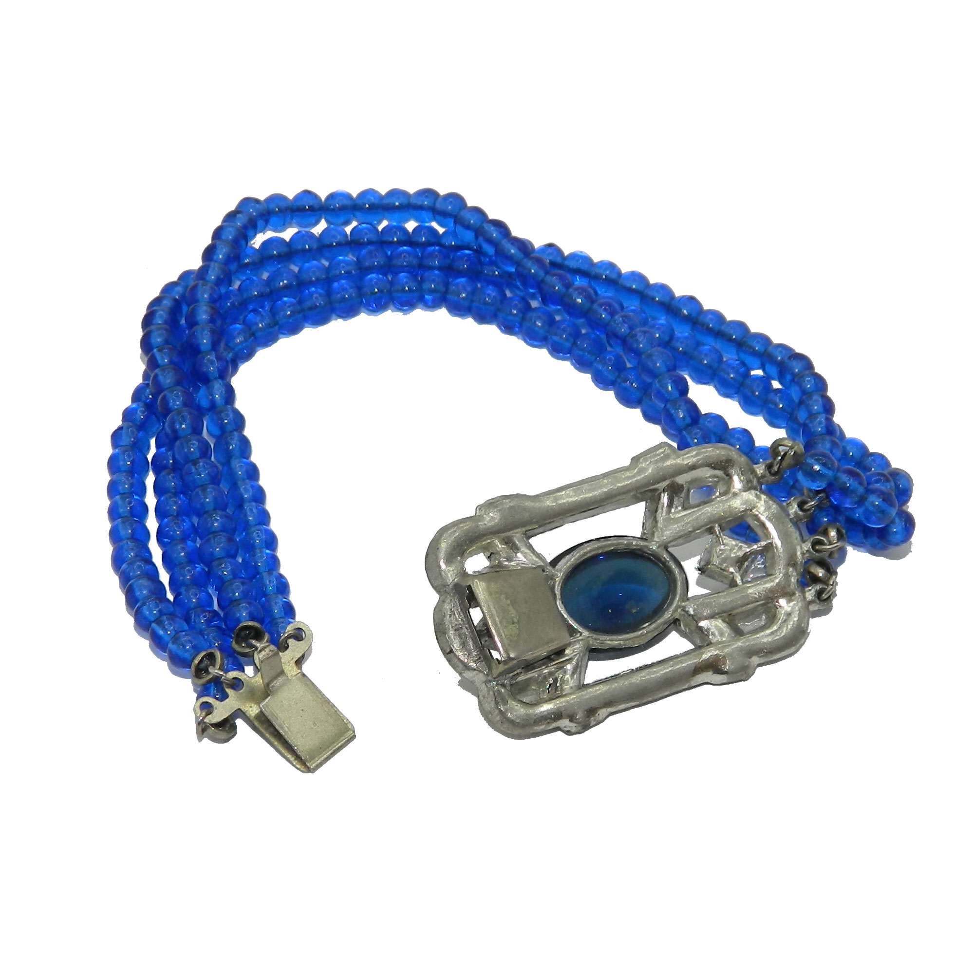 1920s Art Deco cobalt bead bracelet