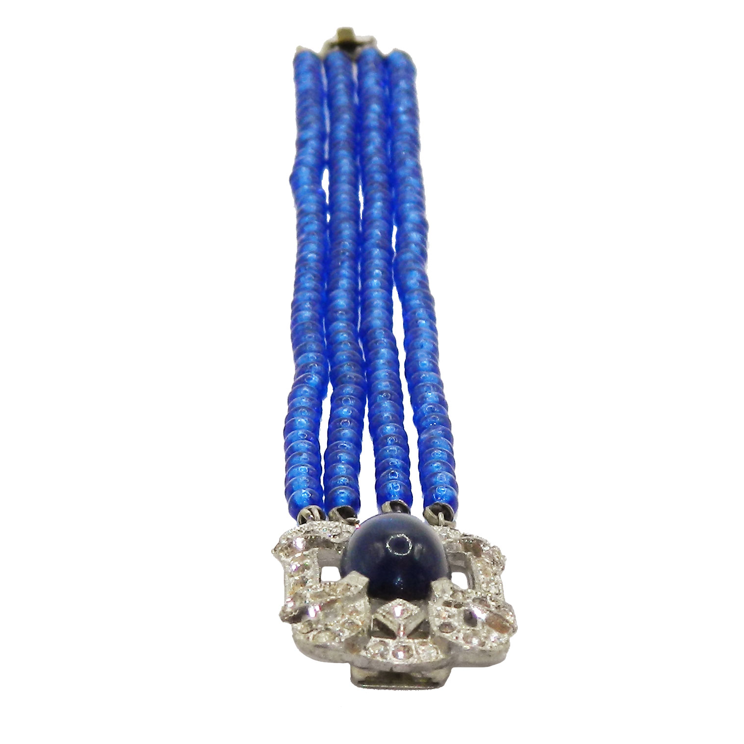 1920s Art Deco cobalt bead bracelet