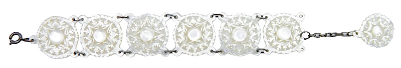 Carved mother of pearl bracelet