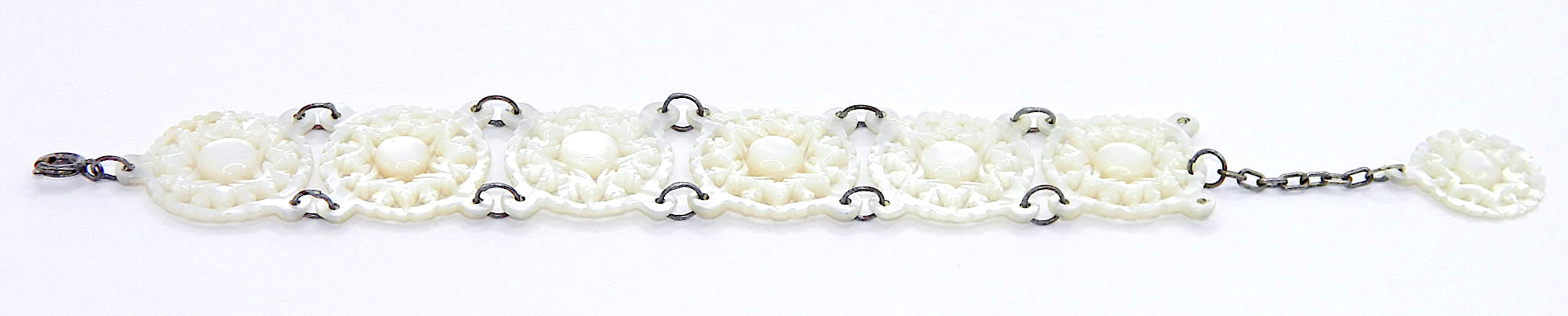 Carved mother of pearl bracelet