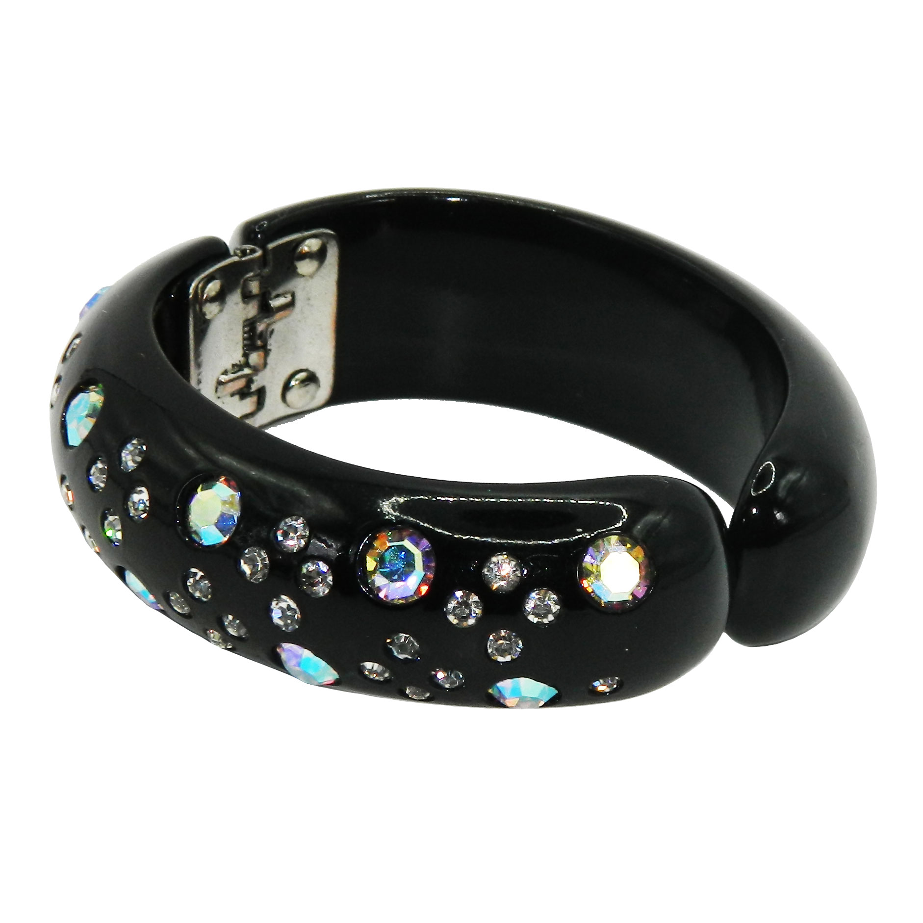 1950s rhinestone clamper bracelet