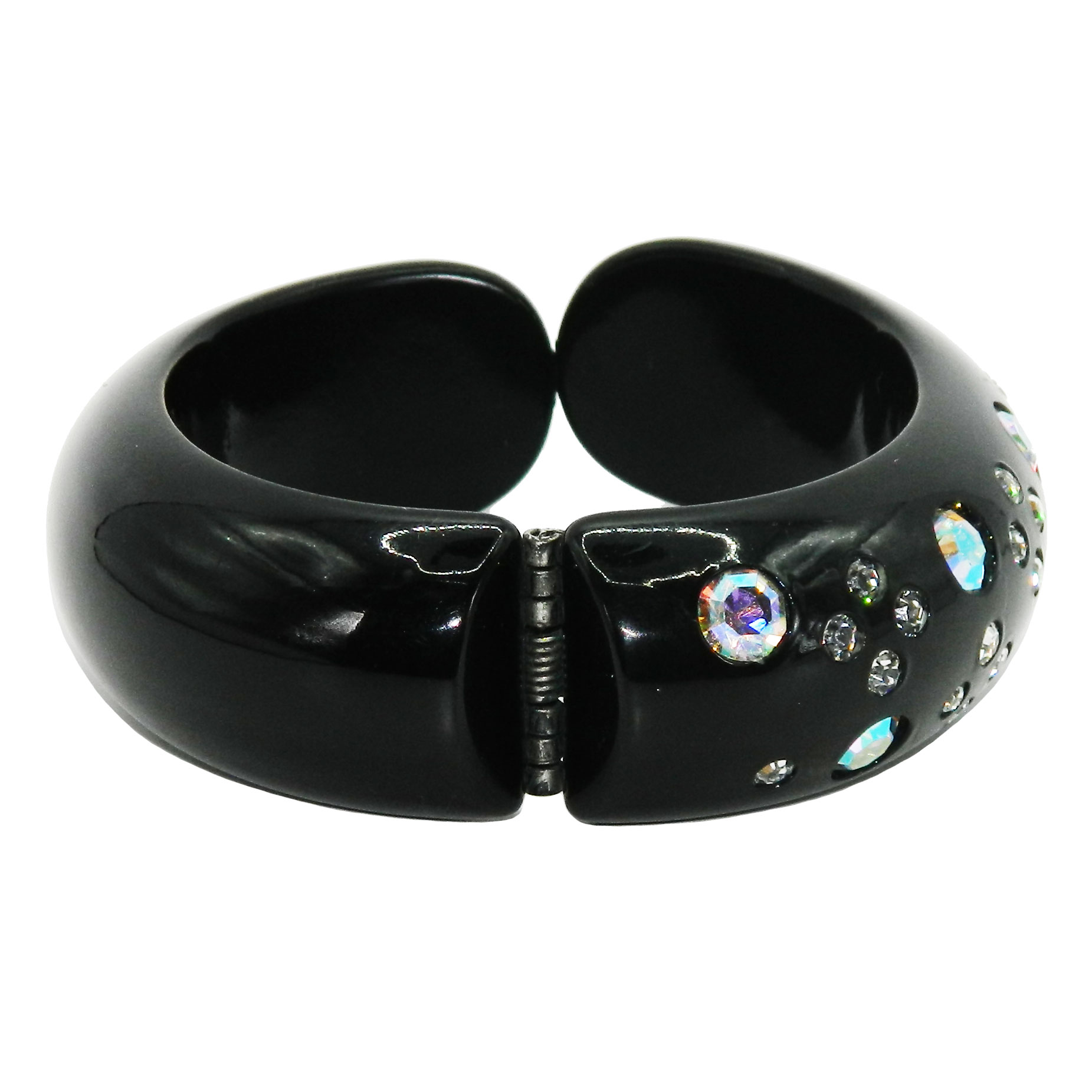 1950s rhinestone clamper bracelet