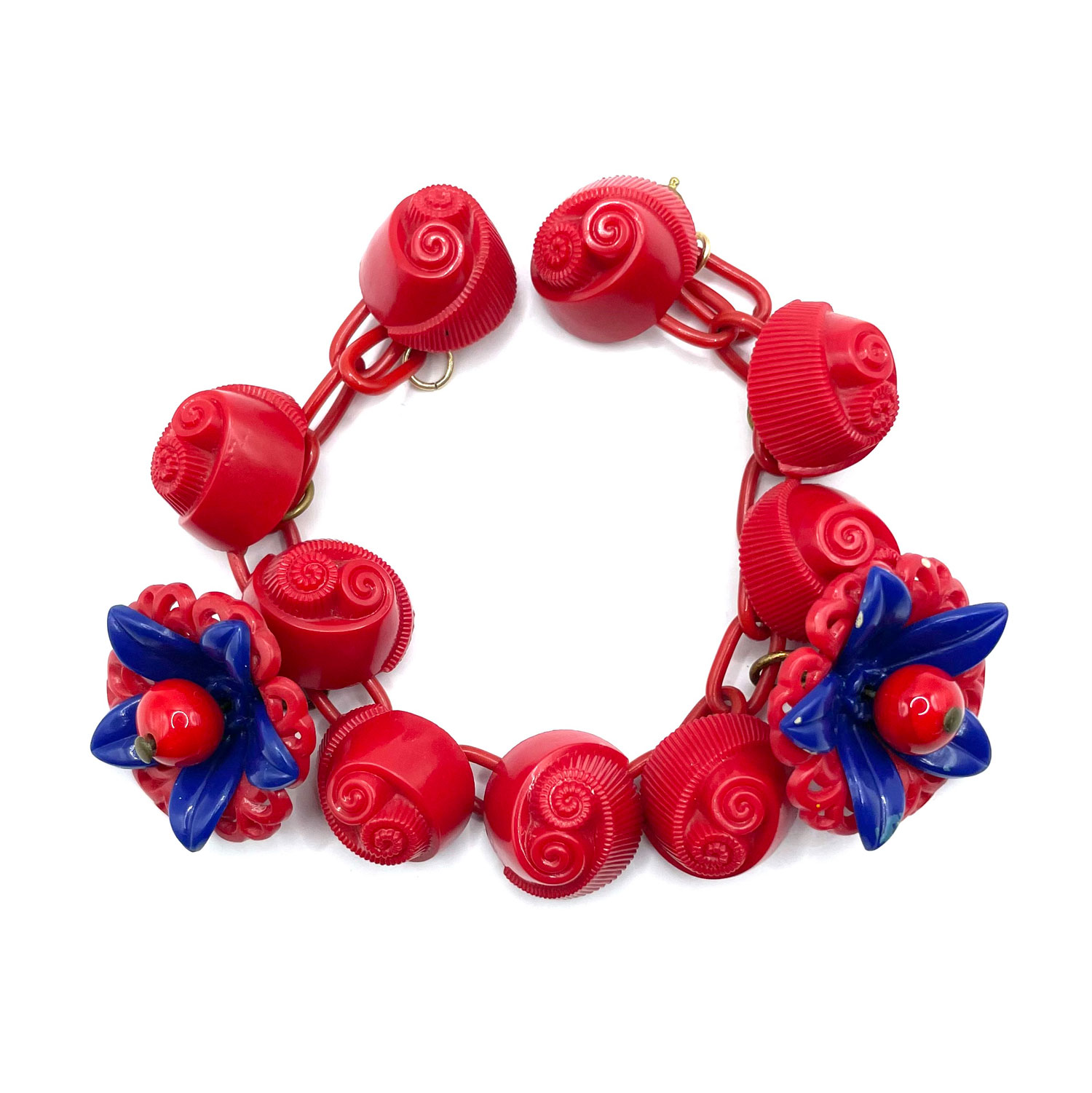 1930s celluloid charm bracelet