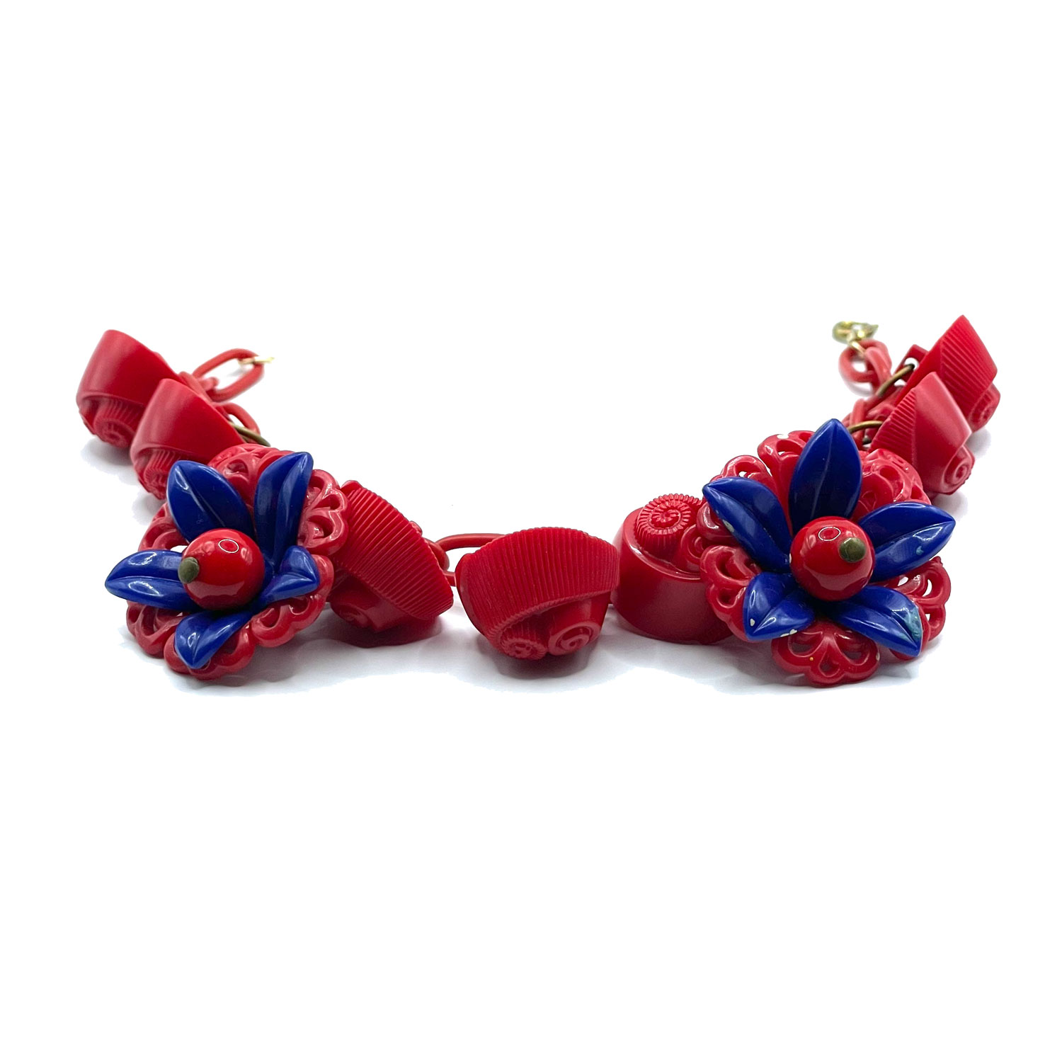 1930s celluloid charm bracelet