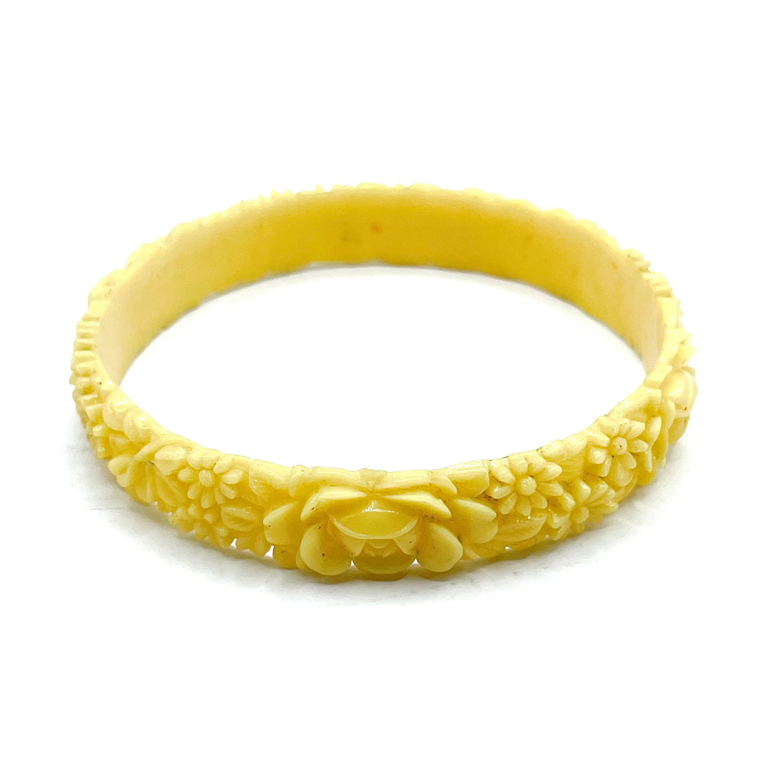 1930s floral celluloid bangle