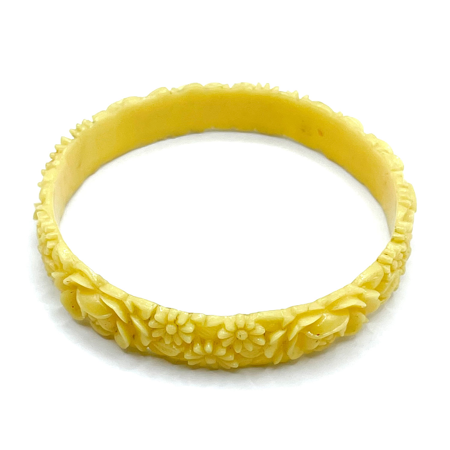 1930s floral celluloid bangle