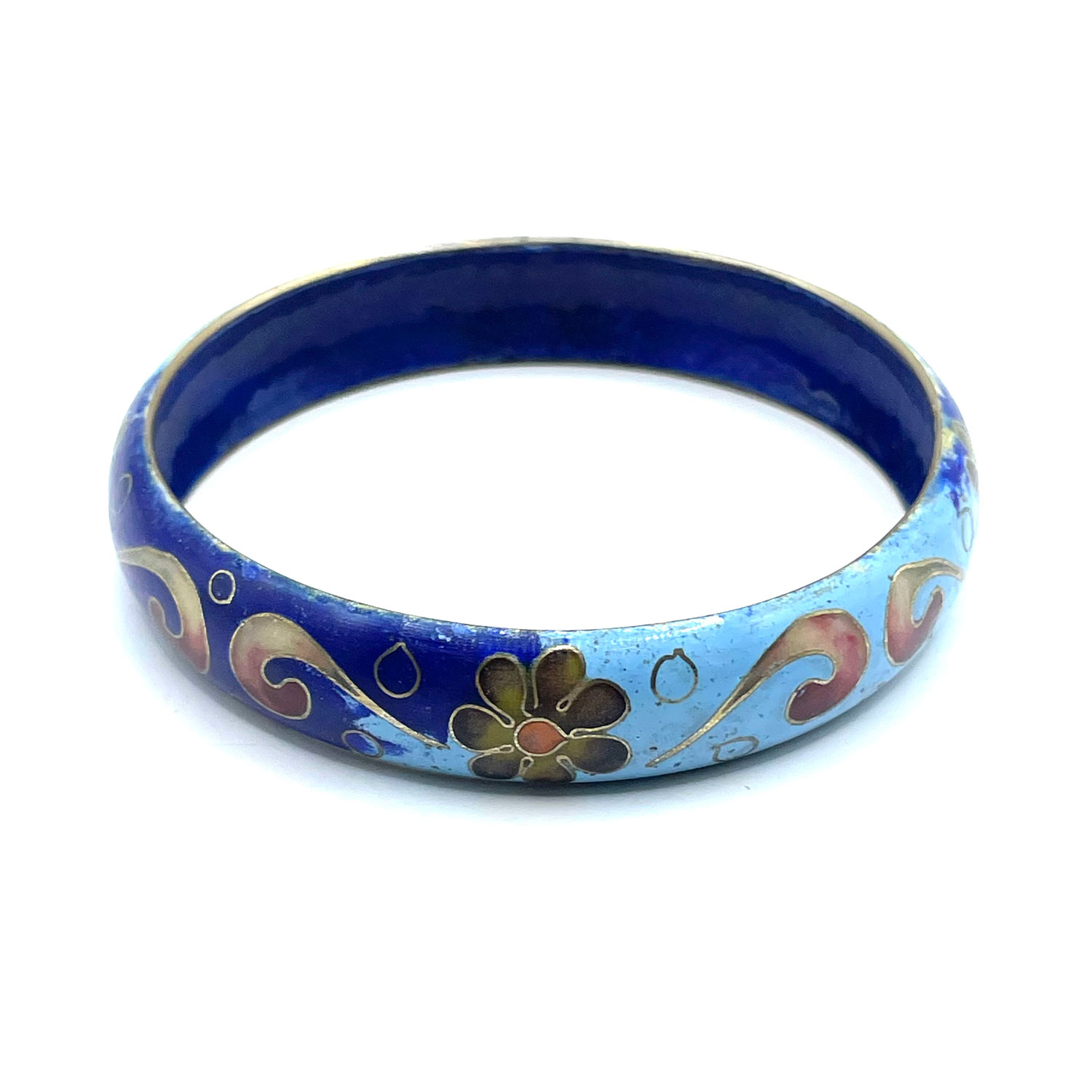 Enameled cloisonne bangle bracelet